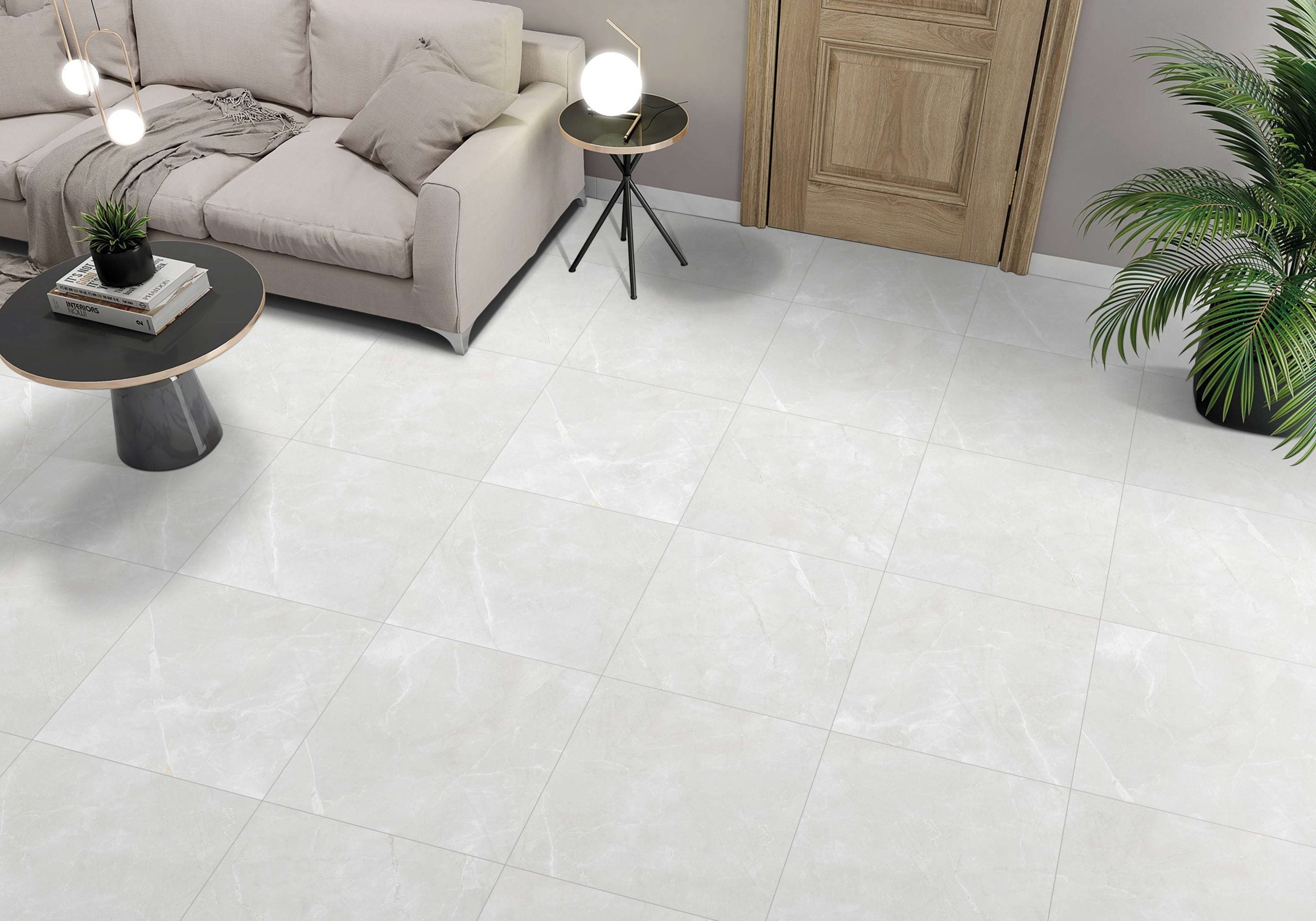 Emporio Dappled Grey Carving Matt Porcelain Tile 60x60cm