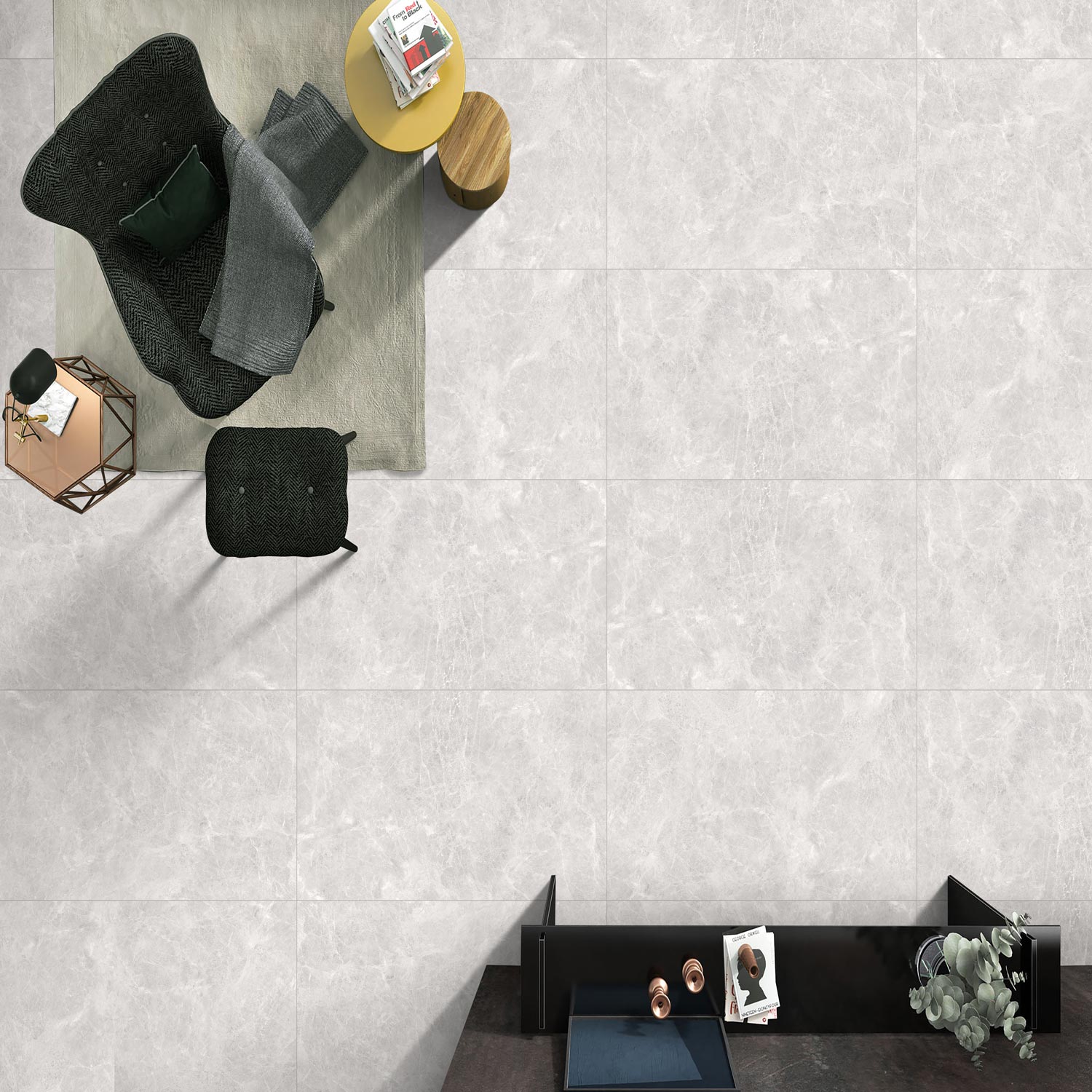 Emporio Spanish Punch Textured Matt Concrete Effect Tile 60x120cm