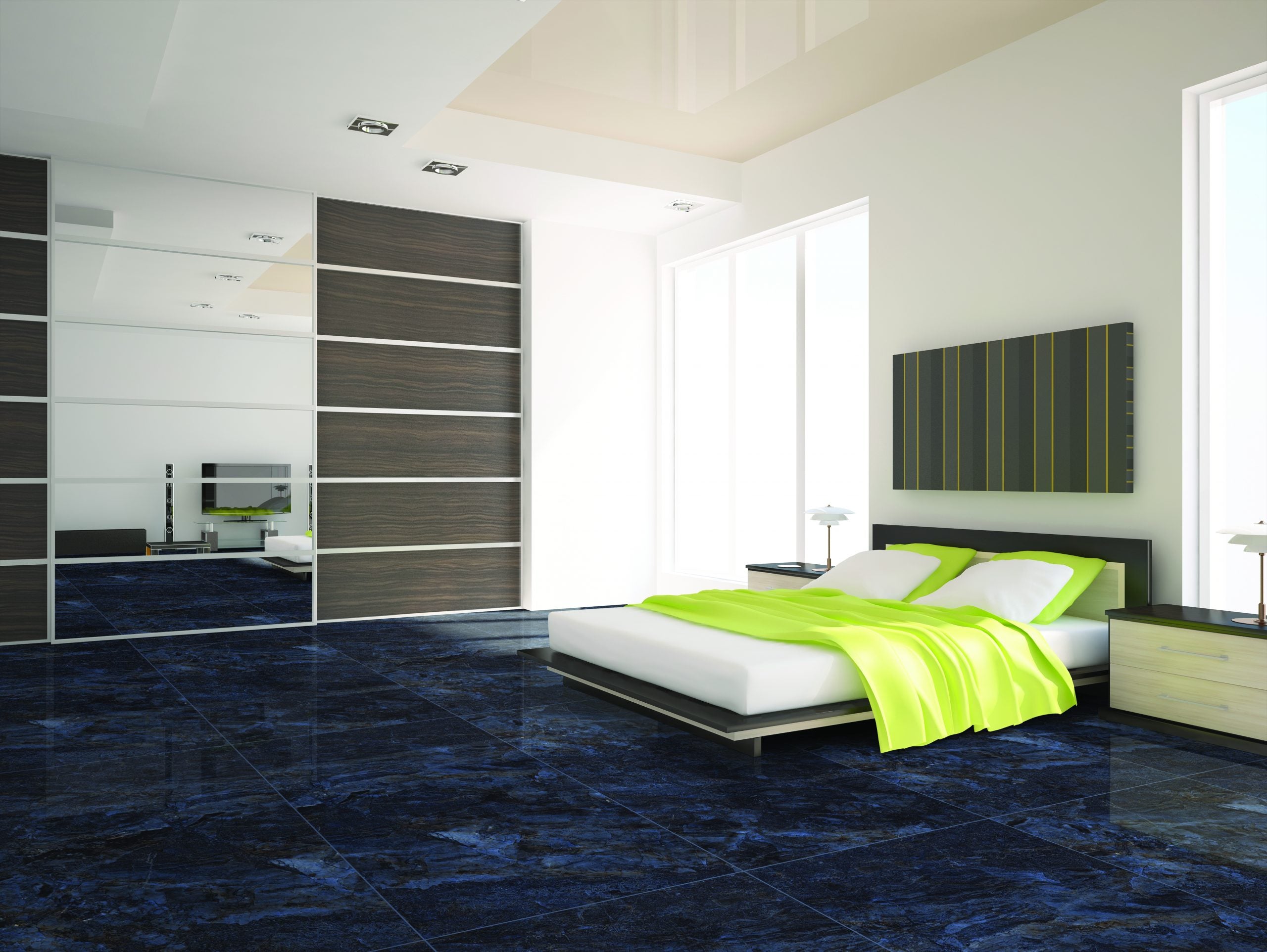 Emporia Royale Lapis Blue Polished Porcelain Tile 600x600mm
