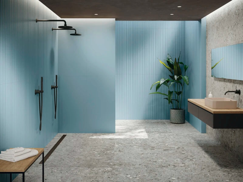 Emporia Bierzo Grey Stone Effect Satin Finish Porcelain Tile 600x1200mm