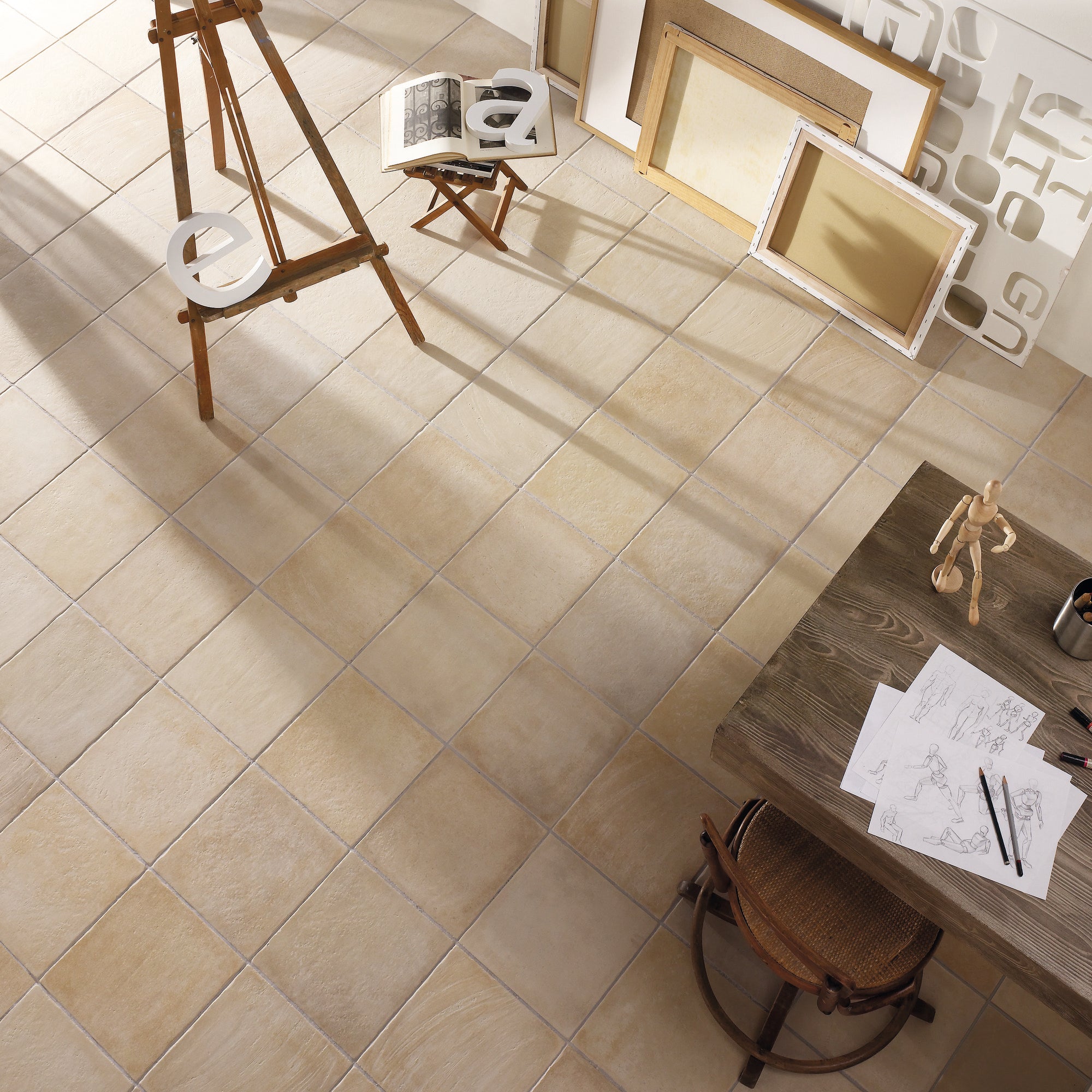Emporia Abadia Blanco Natural Stone Effect Matt Porcelain Tile 300x300mm