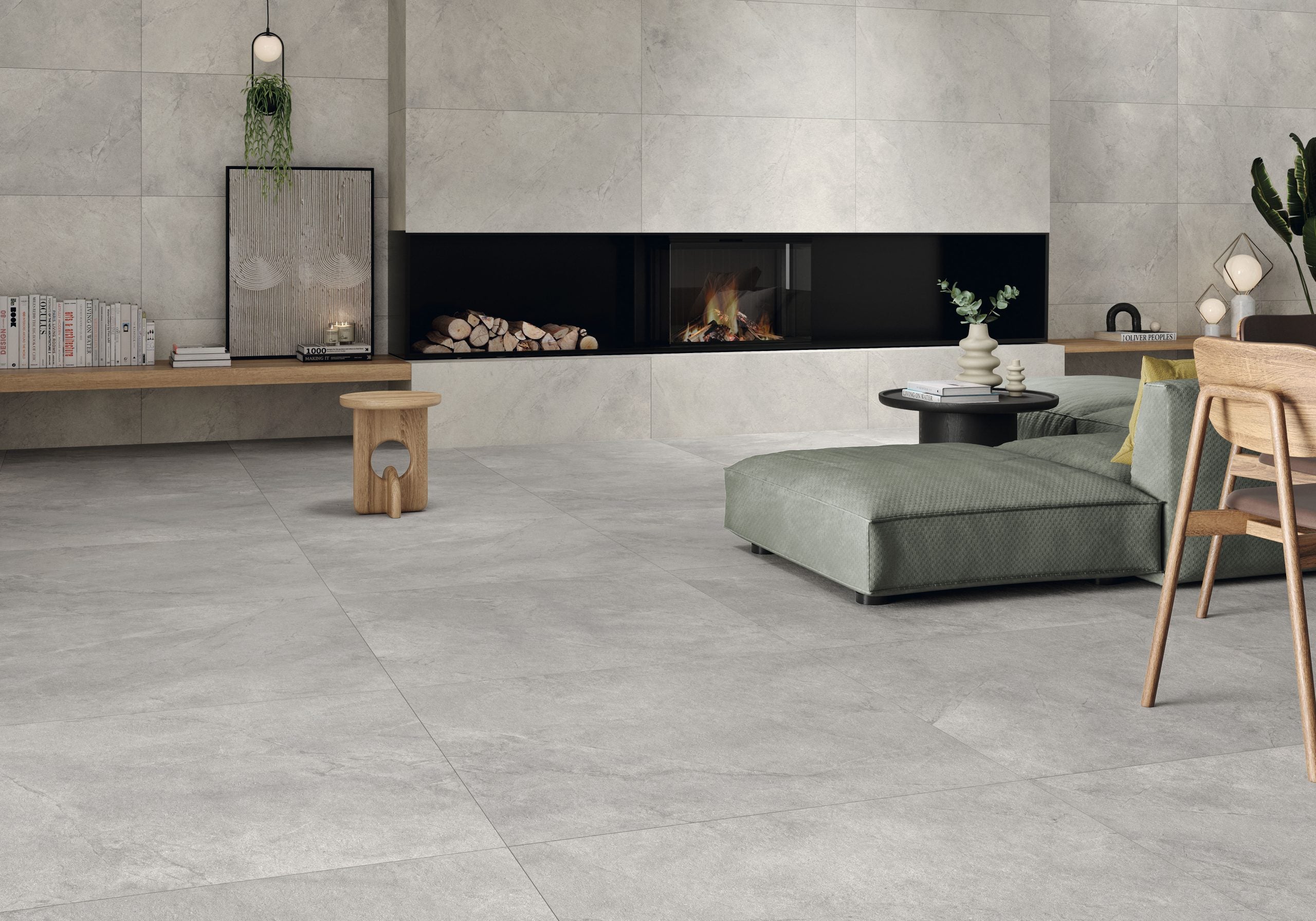 Emporia Haven Grey Stone Effect Matt Porcelain Tile 1000x1000mm