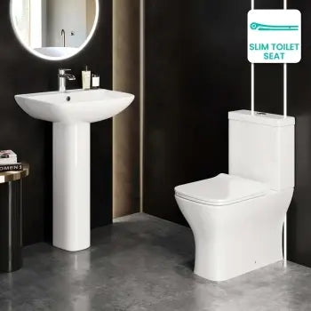 Atlanta Fully Back to Wall Toilet & Pedestal Basin Set