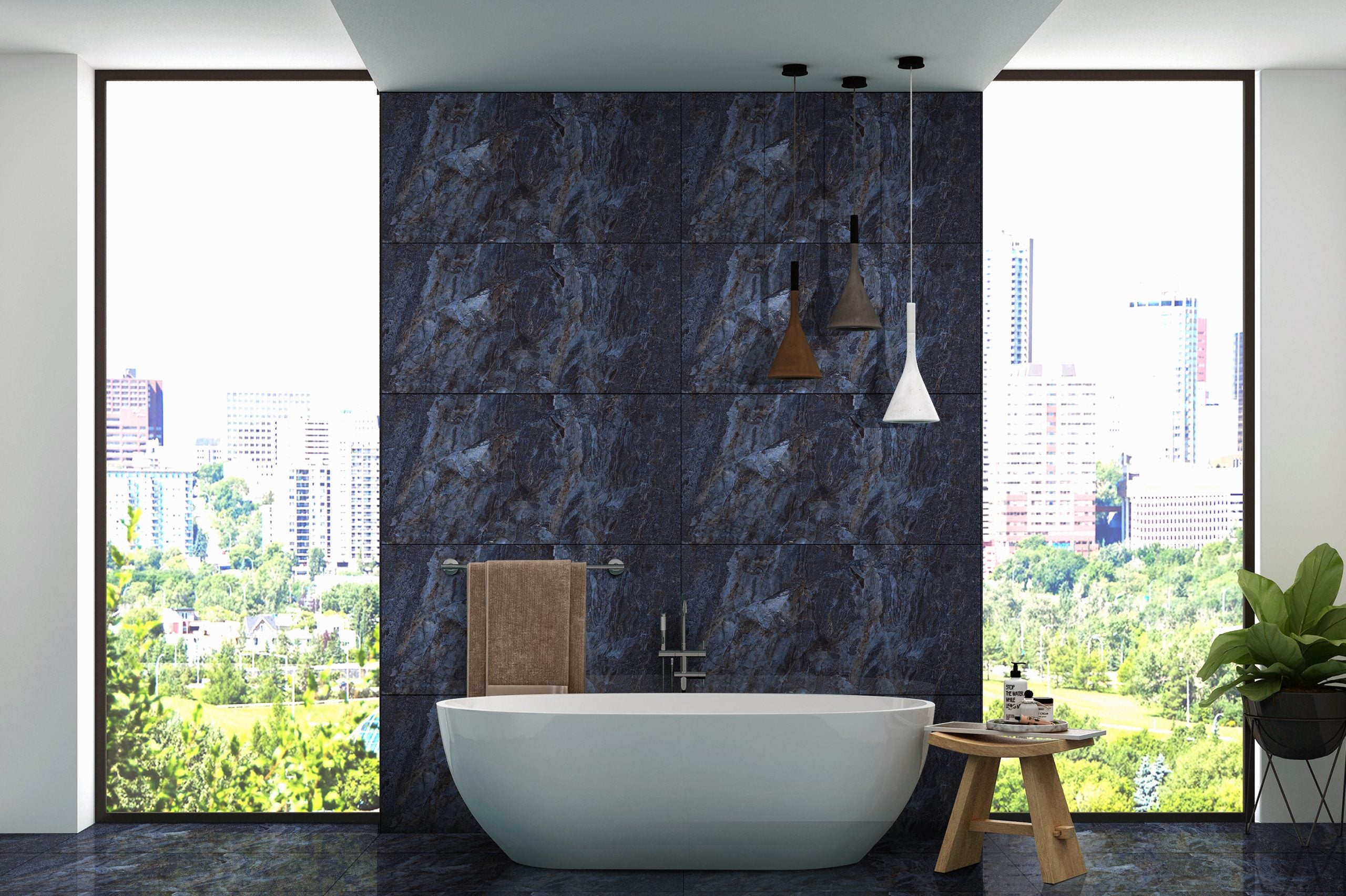 Emporia Royale Lapis Blue Polished Porcelain Tile 600x1200mm