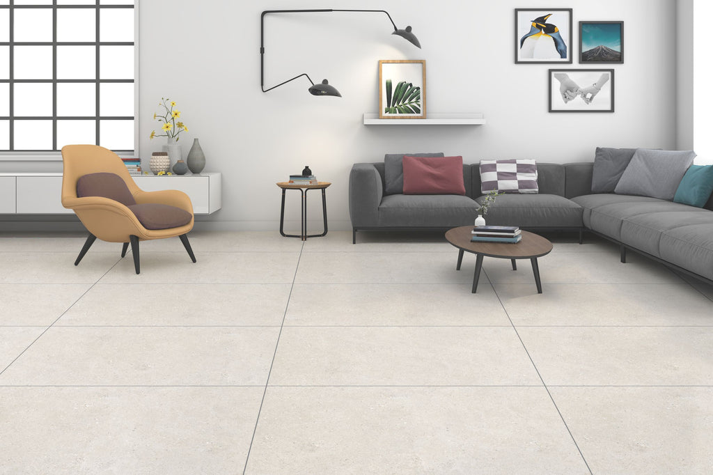 Emporia Loft Bianco Concrete Effect Matt Porcelain Tile 800x1200mm