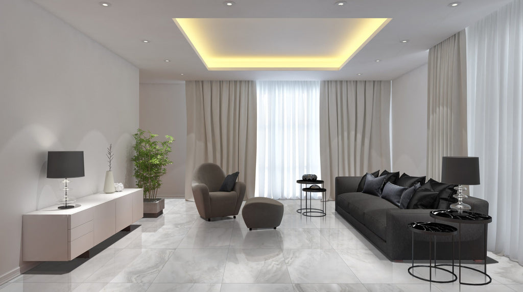 Emporio Dazzle Onyx Grey Sugar Finish Porcelain Tile 60x60cm