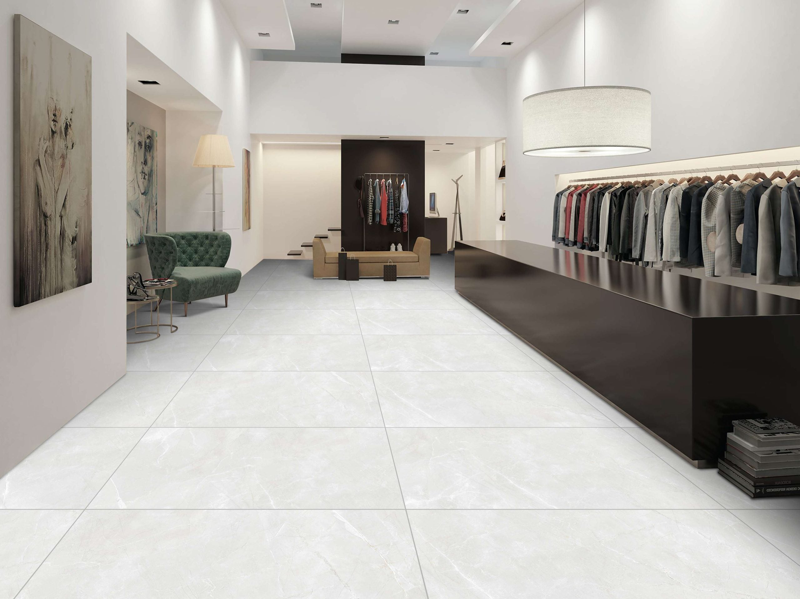 Emporio Dappled Grey Carving Matt Porcelain Tile 60x120cm