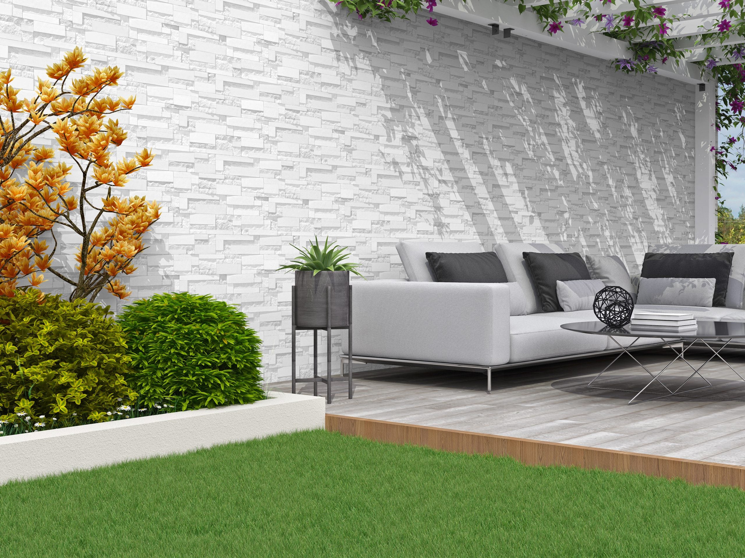 Emporio Hard Rock White Textured Porcelain Tile 30x45cm