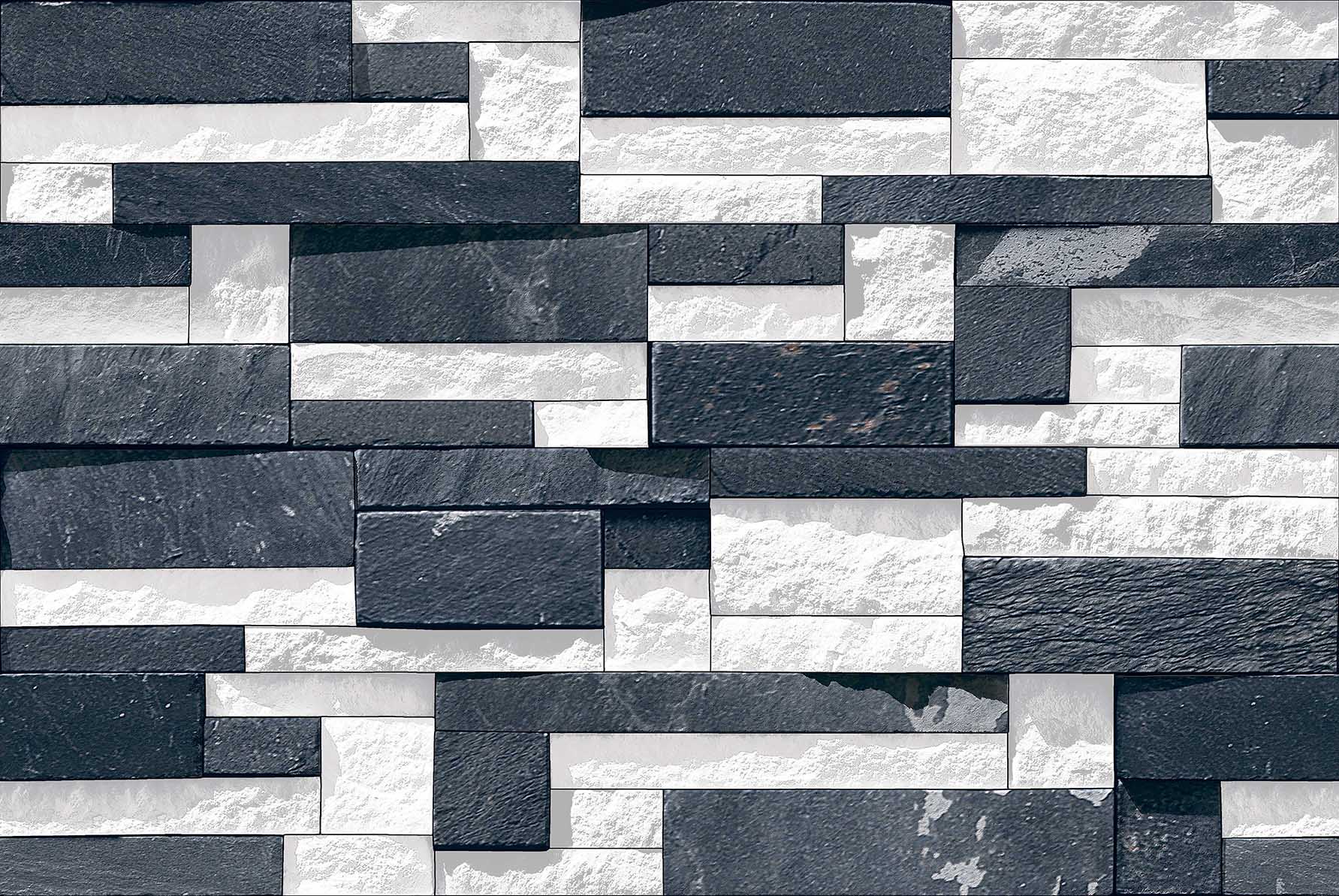 Emporio Hard Rock Black & White Matt Porcelain Tile 30x45cm