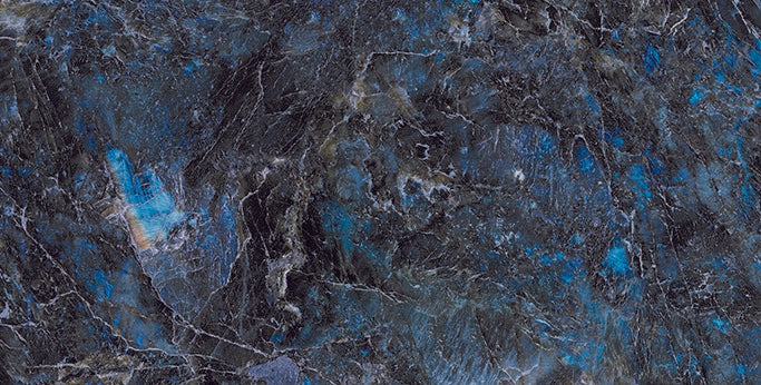 Emporia Lucent Nebula Blue Glass Polished Porcelain Tile 600x1200mm