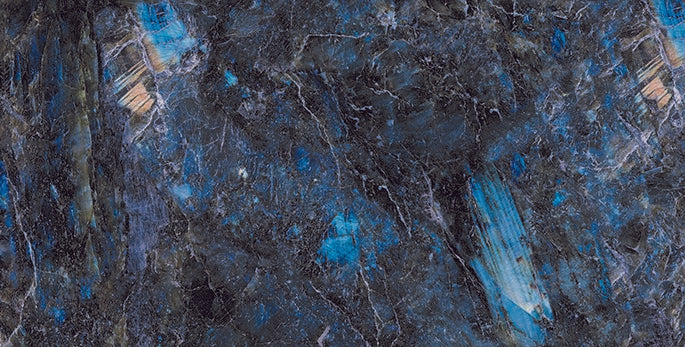 Emporia Lucent Nebula Blue Glass Polished Porcelain Tile 600x1200mm