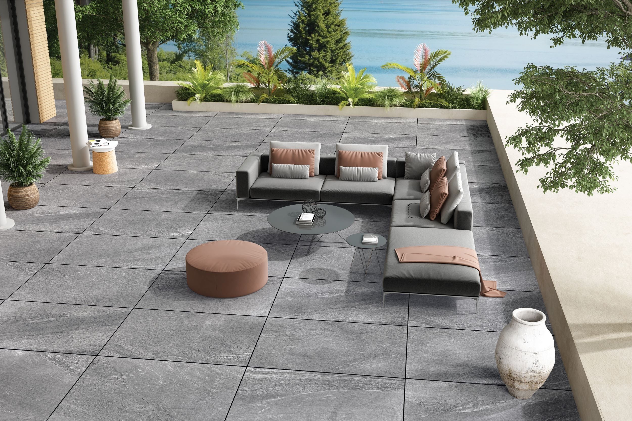 Emporio Newton Grey Matt Outdoor Porcelain Paver 60x90cm