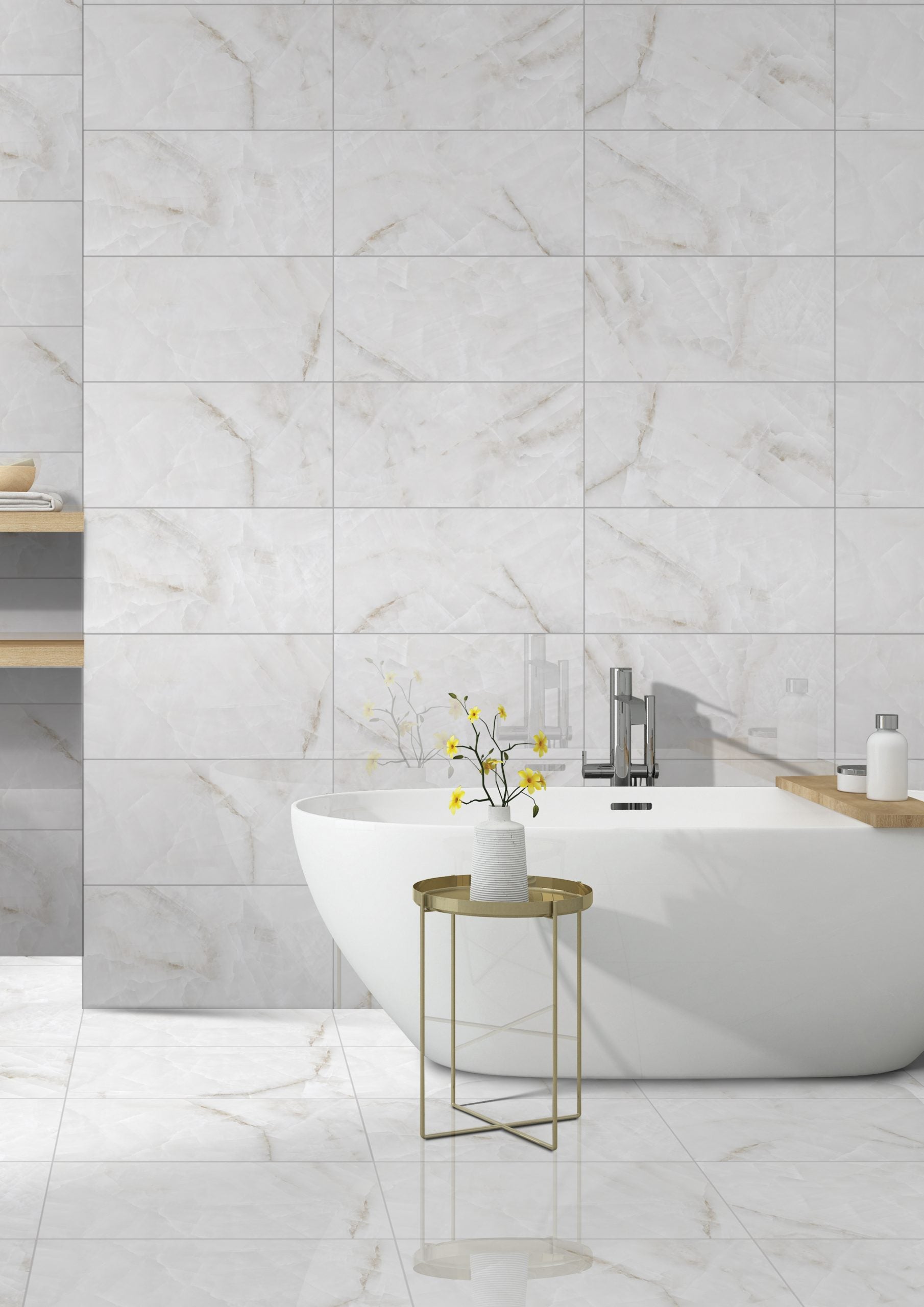 Emporio Onyx White Matt Porcelain Tile 60x120cm