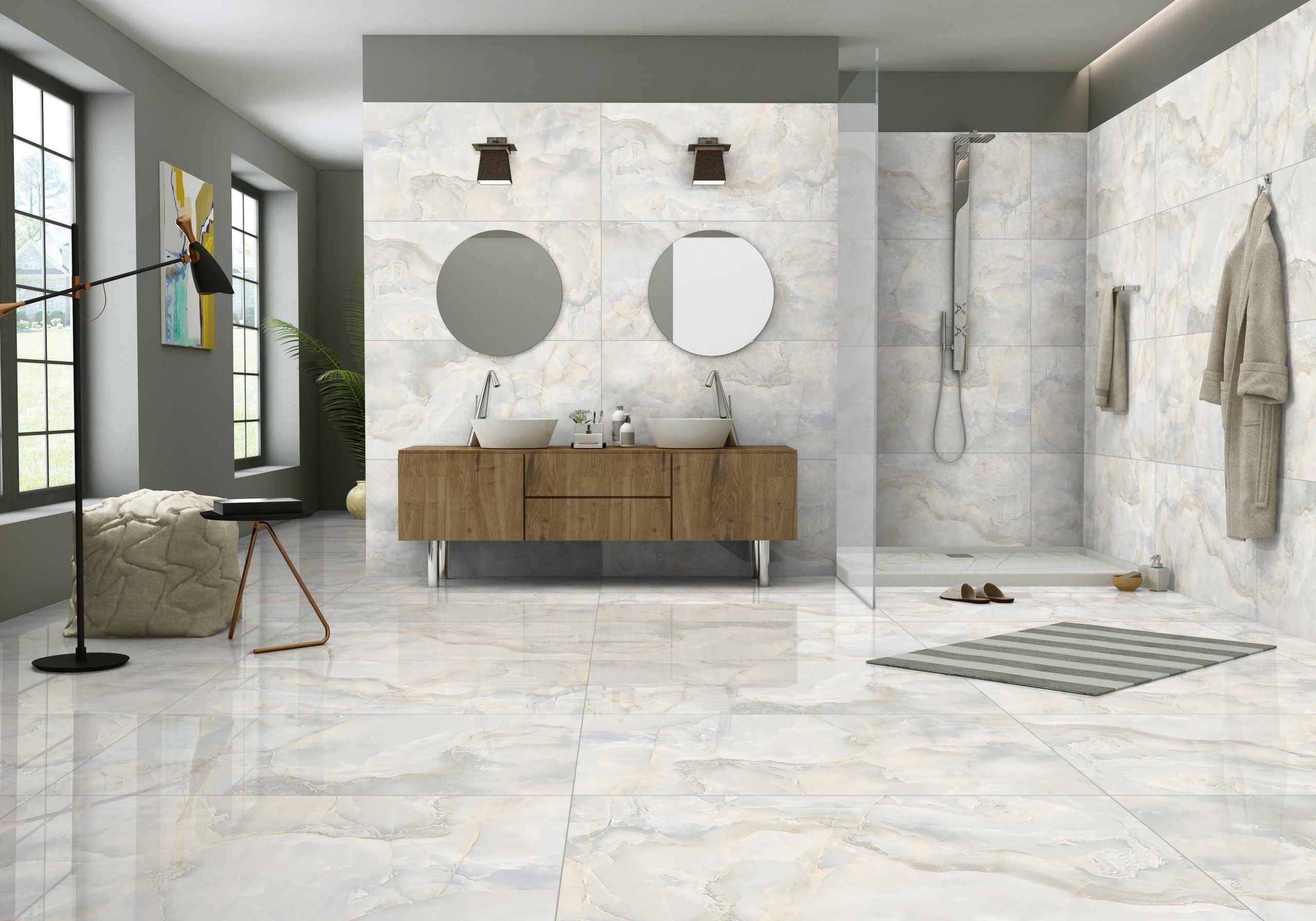 Emporio Ruby Onyx Sky Matt Porcelain Tile 60x120cm