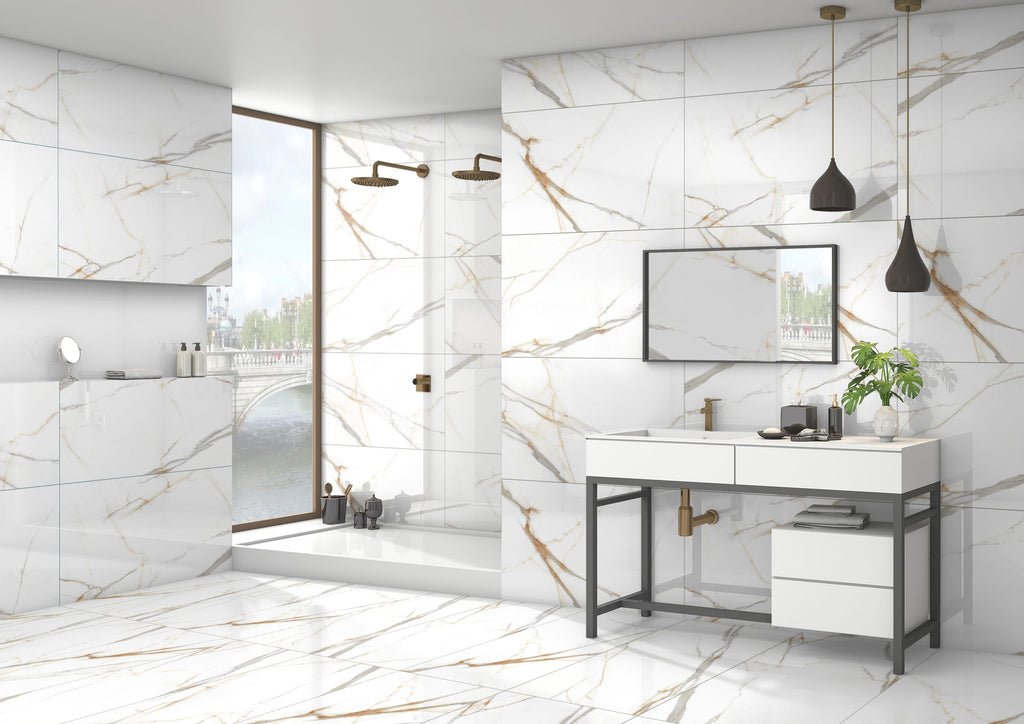 Emporio Splendor Gold Matt Porcelain Tile 60x60cm