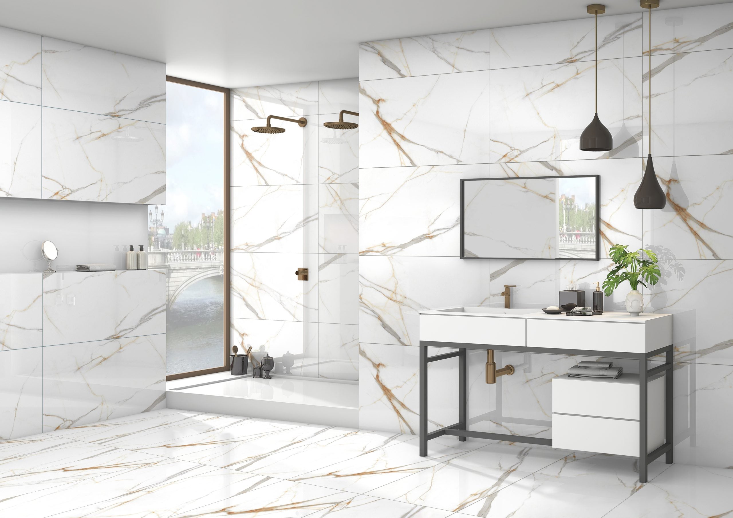Emporio Splendor Gold Matt Porcelain Tile 60x60cm