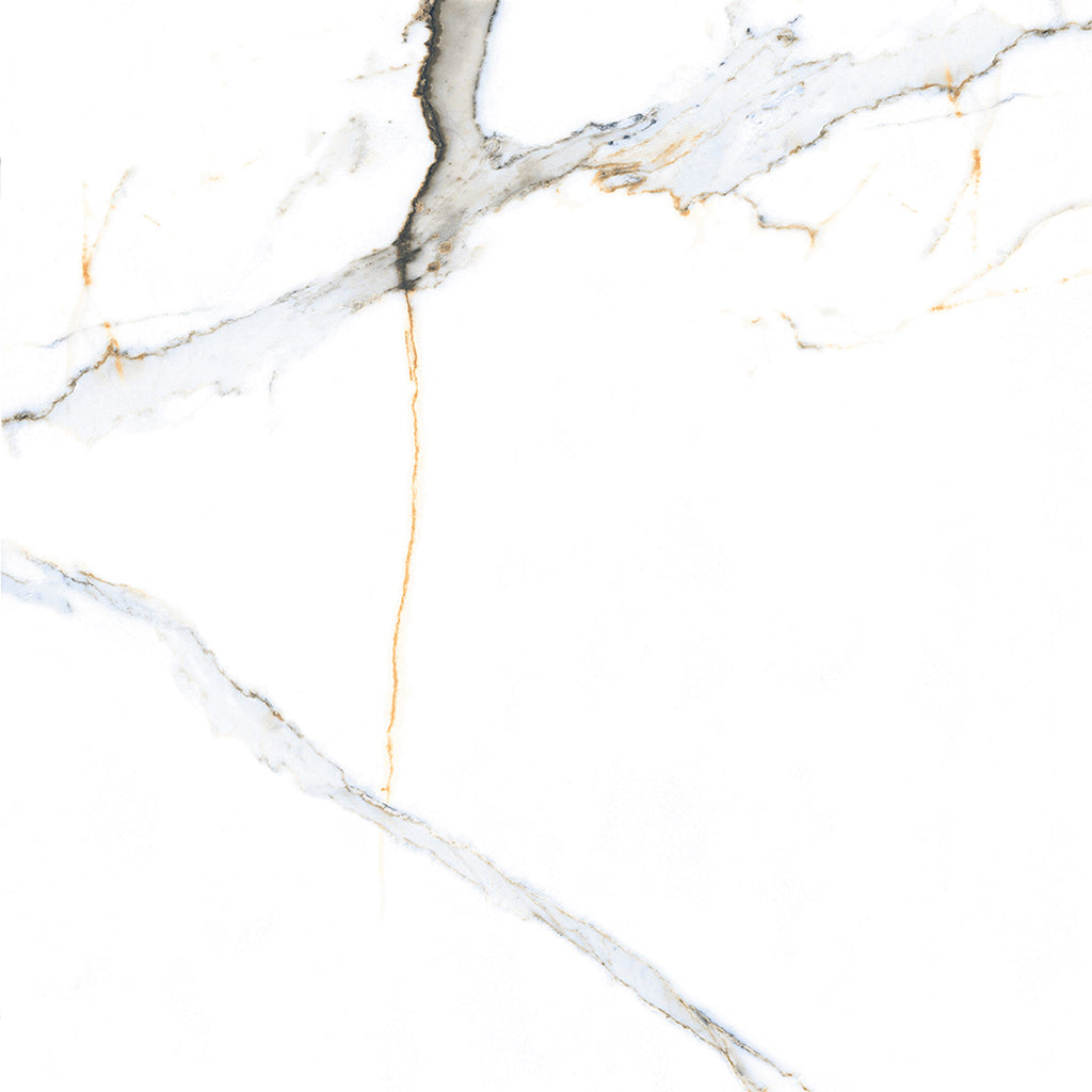 Emporio Dazzle Gold Carrara Sugar Finish Porcelain Tile 60x60cm