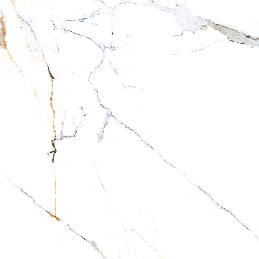 Emporio Dazzle Gold Carrara Sugar Finish Porcelain Tile 60x60cm