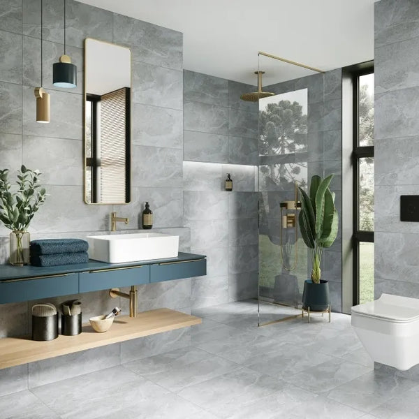 Belize Light Grey Matt Porcelain Wall & Floor Tile - 300x600mm