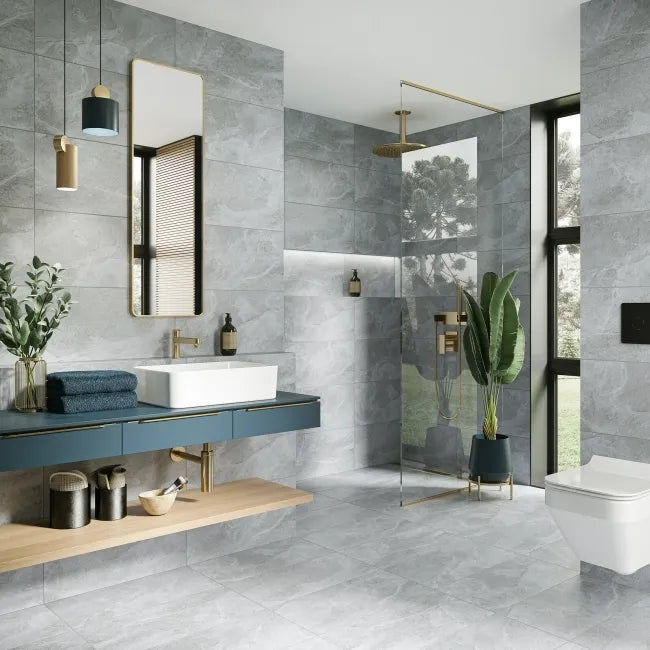 Belize Light Grey Matt Porcelain Wall & Floor Tile - 300x600mm