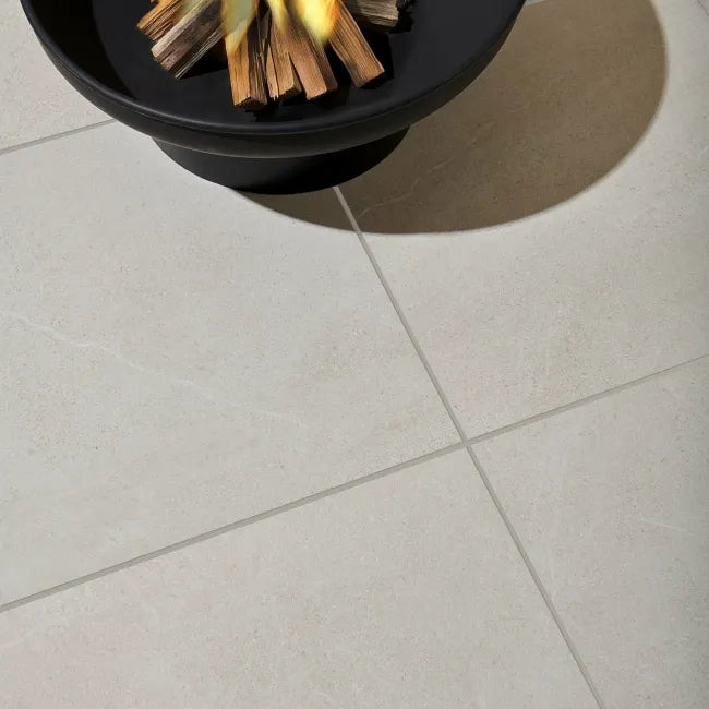 Bellevue Ivory Matt Stone Effect Porcelain Outdoor Slab