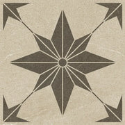 Bellevue Star Decor Ivory Matt Stone Effect Porcelain Outdoor Slab Tile