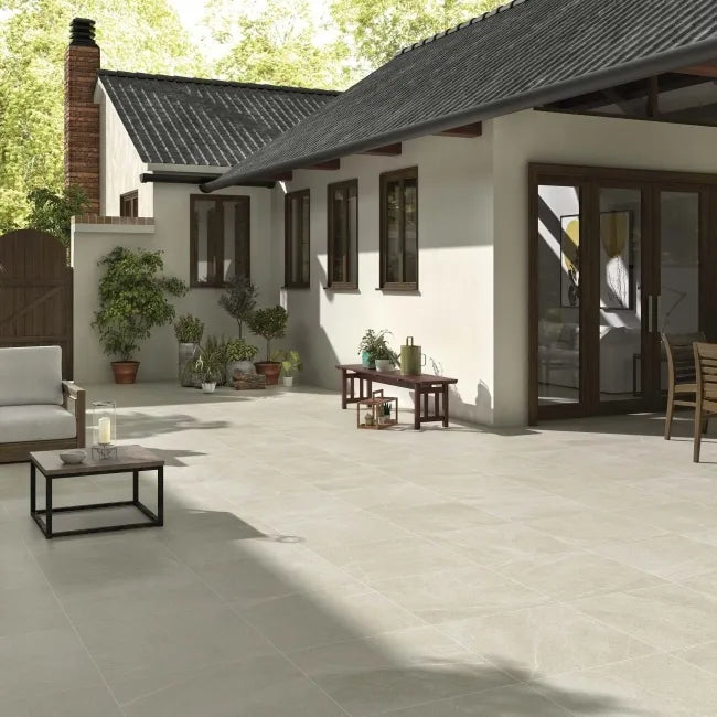 Bellevue Ivory Matt Stone Effect Porcelain Outdoor Slab