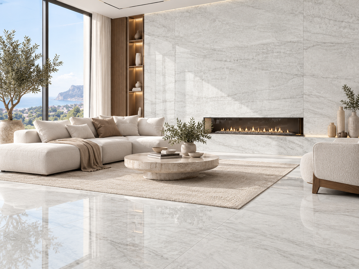 Taj Mahal White Spanish Porcelain Stone Effect Tile
