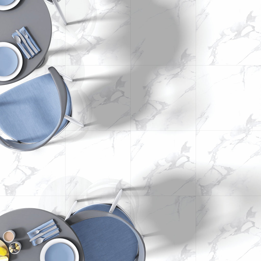 Emporio Eternal Statuario Matt Marble Effect Porcelain Tile 60x60cm