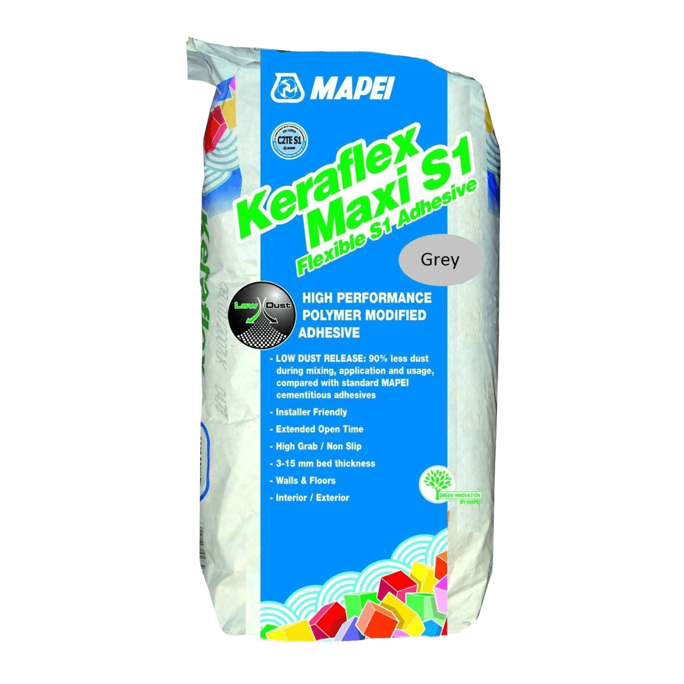 Mapei Keraflex Maxi S1 Grey Standard Set Flexible Tile Adhesive 20kg
