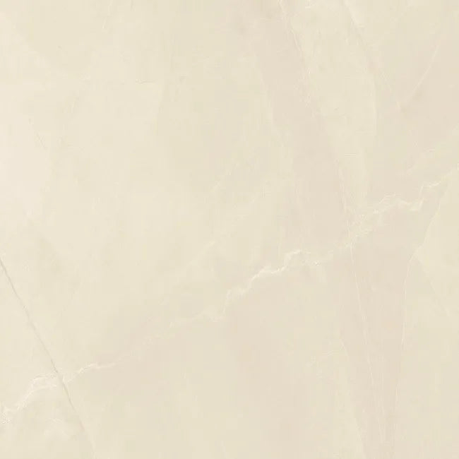 Marsa Ivory Stone Effect Polished Porcelain Wall & Floor Tile - 600x600mm