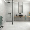 Mustang White Slate Effect Matt Porcelain Wall & Floor Tile - 300x600mm