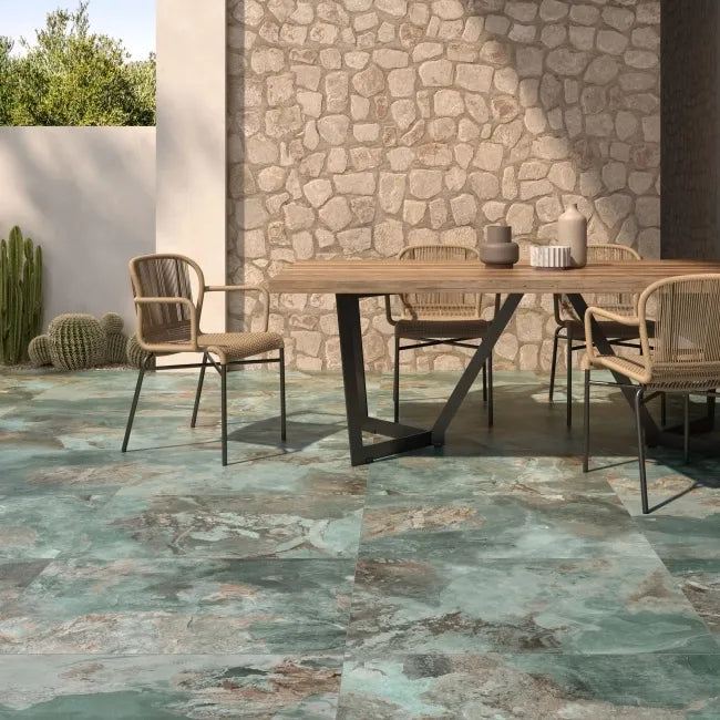 Slate Way Green Matt Porcelain Outdoor Slab Tile